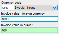 Used SEK as currency